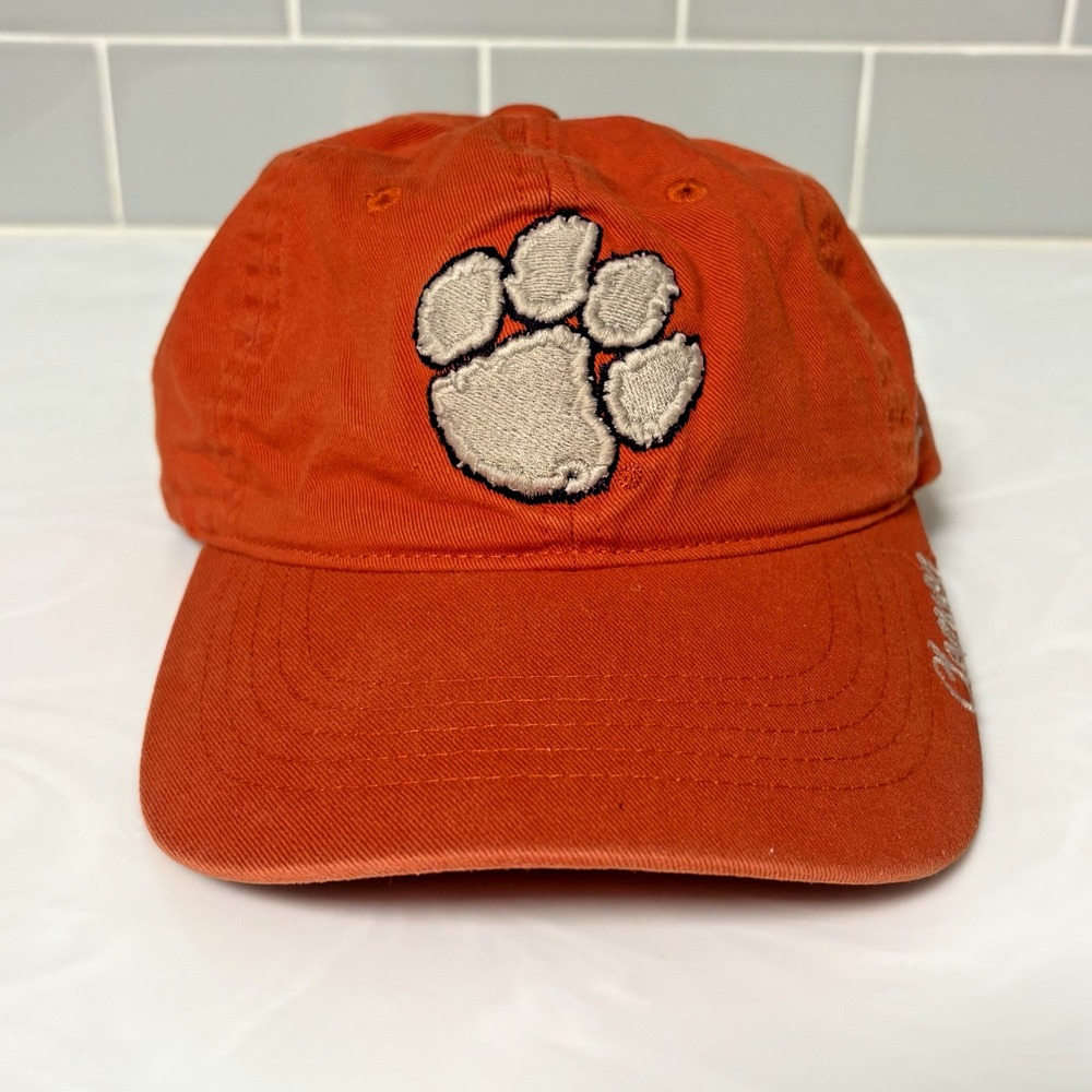 Zephyr Clemson University Tiger Paw Baseball Hat Cap Adjustable Orange Y2K VTG